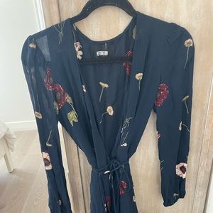 Reformation floral wrap dress